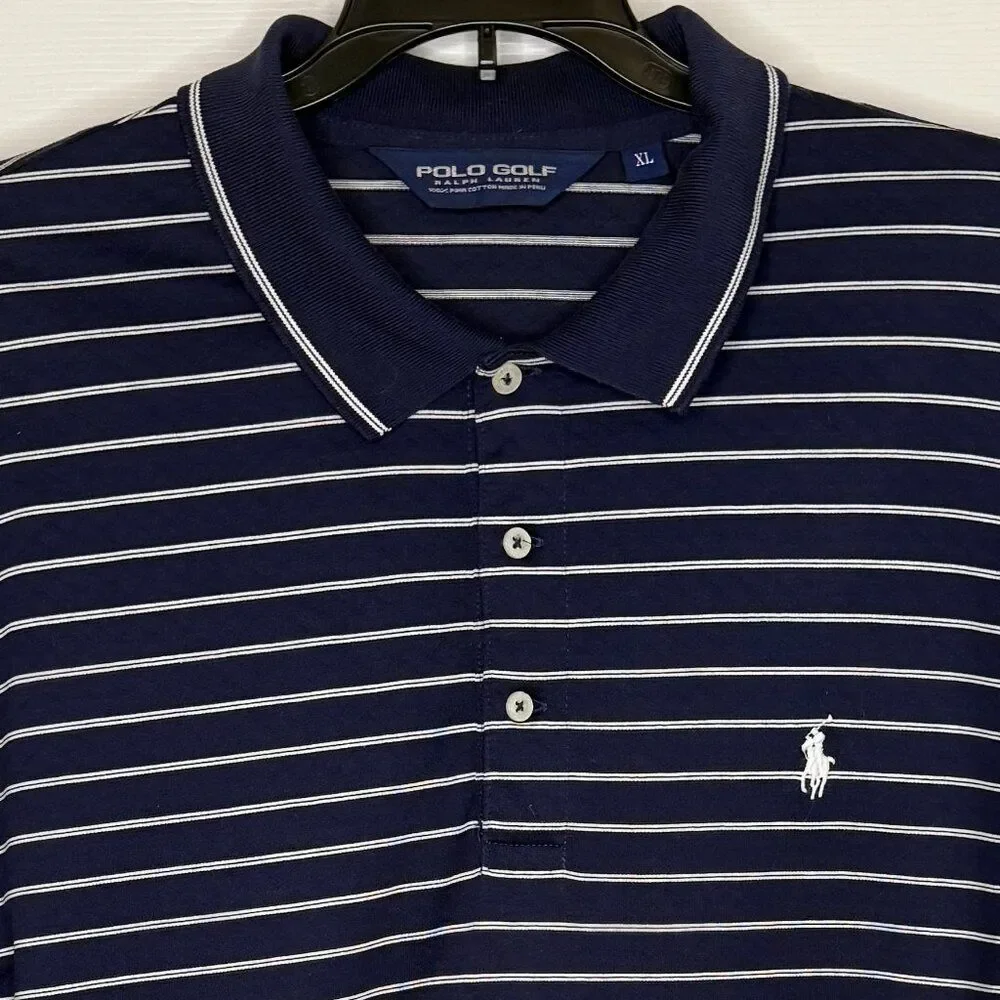 Polo Golf Ralph Lauren 100% Pima Cotton Navy Blue Polo Shirt Size XL